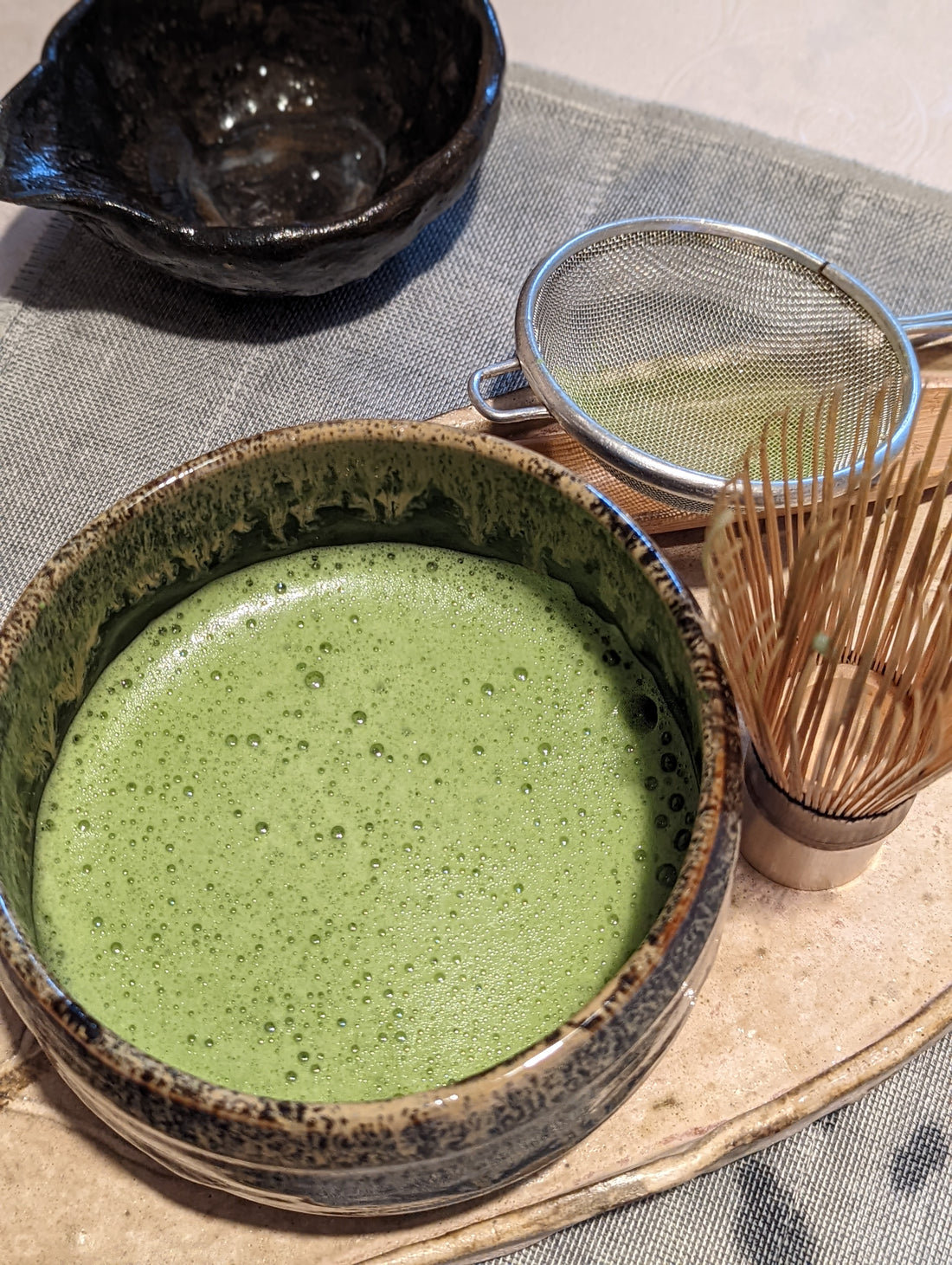 A freshly made bowl of Matcha 🍵