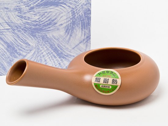 Houroku handmade Japanese ceramic pot for roasting tea